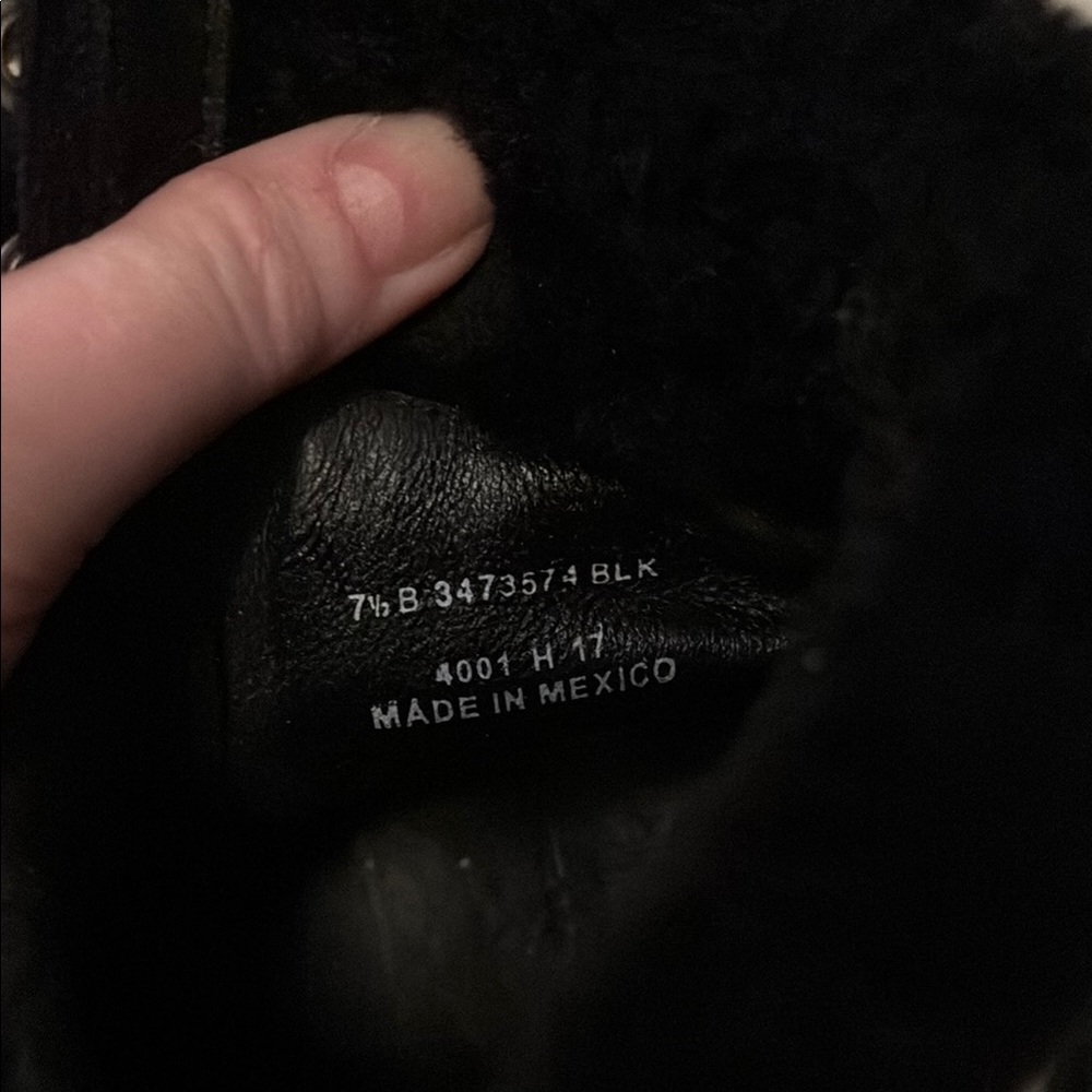 Frye Black Fur-Lined Lace-Up Boots 7.5 - Picture 5 of 17